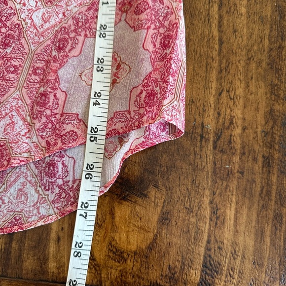 Sundance | Pink Medallion Breeze Boho Blouse with Pintucking, 100% Silk - Picture 8 of 8